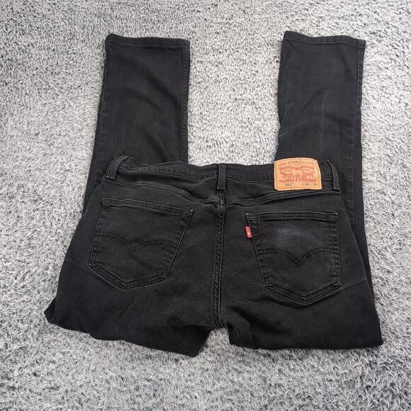 Levis 511 Jeans Men 34X30 Black Distressed Straight Chore Work Casual Stretch - Picture 1 of 10